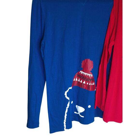 Joe Boxer I Know Santa & Teddy Bear Christmas Shirts Size Large SET Of 2 - Picture 11 of 12